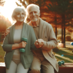 Familia paseando en un parque al aire libre, simbolizando la importancia de mantener una vida saludable después de los 50