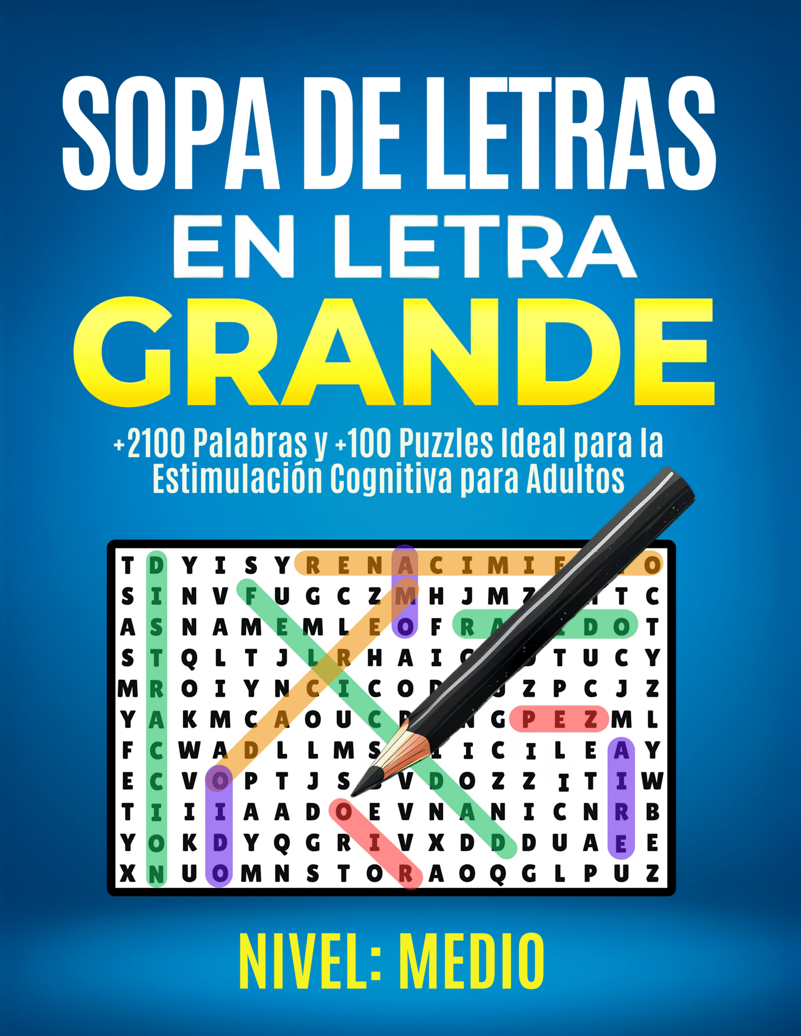 Sopa de Letras para Adultos Mayores con Letra Grande - Nivel Medio